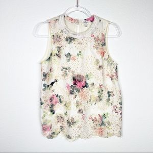 Umgee Floral Eyelet Lace Top Medium